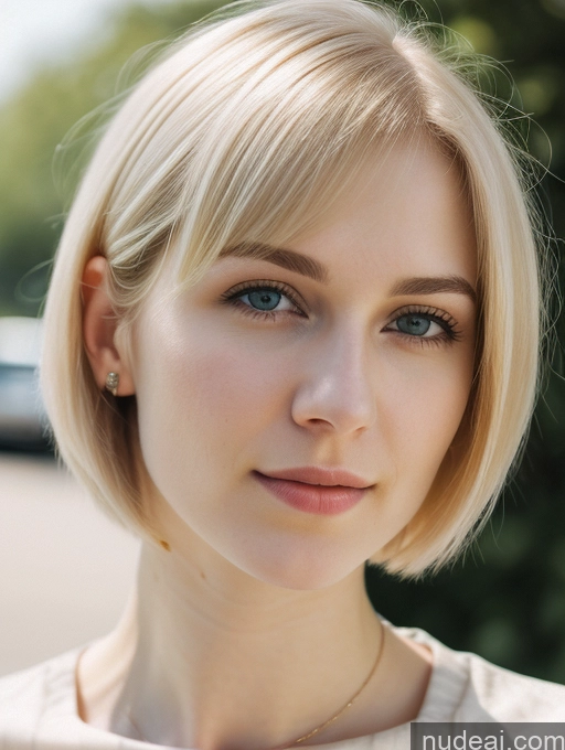 related ai porn images free for Woman Beautiful Short Hair Fairer Skin 18 Blonde Russian Close-up View Shirt