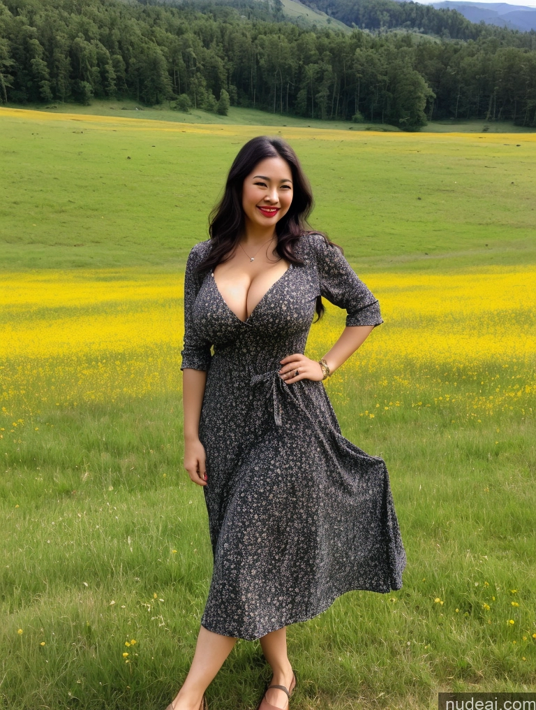 related ai porn images free for Milf One Busty Beautiful Lipstick Big Ass Thick Big Hips 30s Happy Seductive Black Hair Long Hair Filipina Meadow 60s Dress Long Skirt