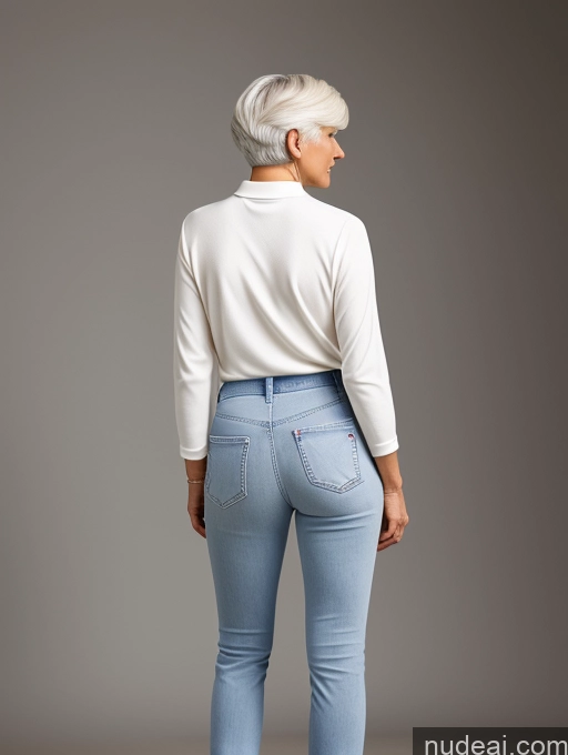 related ai porn images free for Pixie White Hair 80s Small Tits Small Ass Jeans Polo Back View