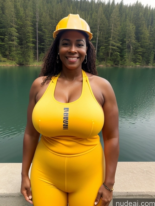 related ai porn images free for Huge Boobs Dark Skin Black Lake 40s Construction Worker