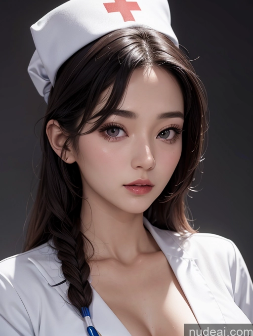 ai nude image of arafed woman in a nurse's uniform posing for a picture pics of Korean Perfect Boobs Nurse