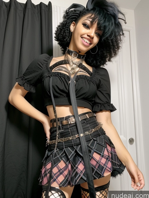 related ai porn images free for Punk Skirt Black Laughing Curly Hair Black Hair