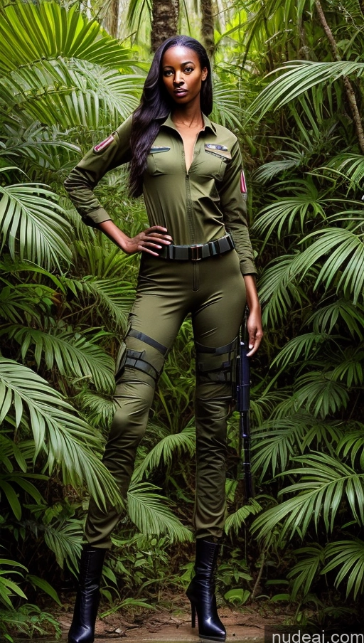 related ai porn images free for Ethiopian Military Jungle Perfect Body Long Legs T-pose Two Front View