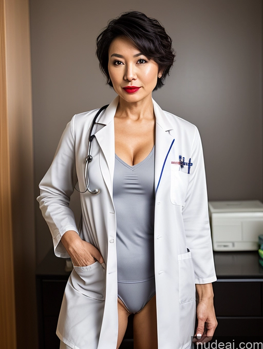 related ai porn images free for Milf Perfect Boobs Lipstick Pixie Dark Lighting Asian Doctor Lab Coat Partially Nude