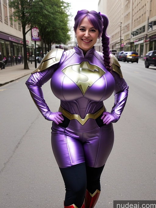 related ai porn images free for Milf Busty Huge Boobs Big Ass Big Hips 20s Happy Purple Hair Pigtails Front View Bright Lighting Superhero Street Sci-fi Armor