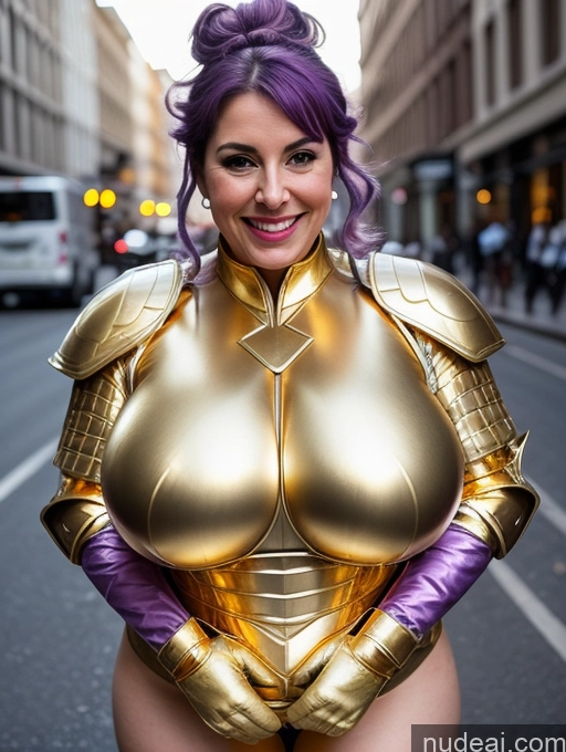 related ai porn images free for Milf Busty Huge Boobs Big Ass Big Hips 20s Happy Purple Hair Pigtails Front View Bright Lighting Superhero Street Sci-fi Armor Gold Jewelry