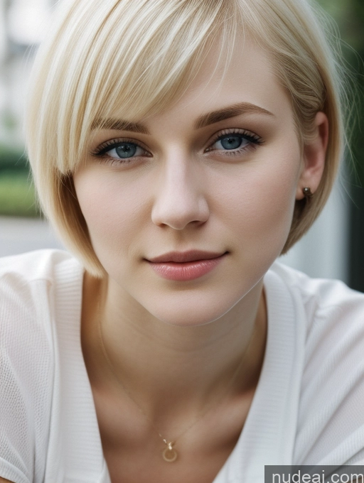 related ai porn images free for Woman Beautiful Fairer Skin 18 Blonde Short Hair Russian Close-up View Shirt