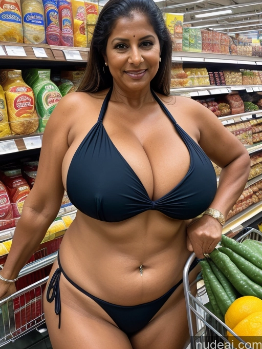 related ai porn images free for Milf One Busty Huge Boobs Tanned Skin 60s Indian Grocery Front View Microkini Thong