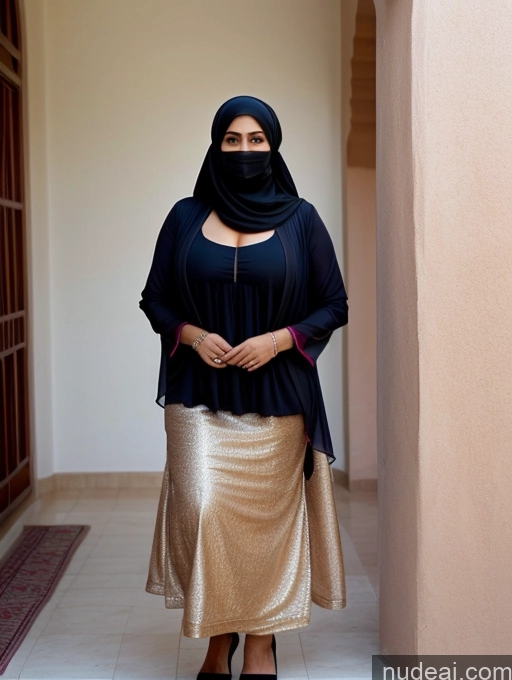 ai nude image of araffe woman in a black hijab and gold skirt pics of Thick Salwar 50s Micro Skirt Niqab Cleavage