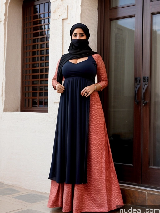 ai nude image of arafed woman in a black and pink dress standing in front of a door pics of Thick Salwar 50s Micro Skirt Niqab Cleavage