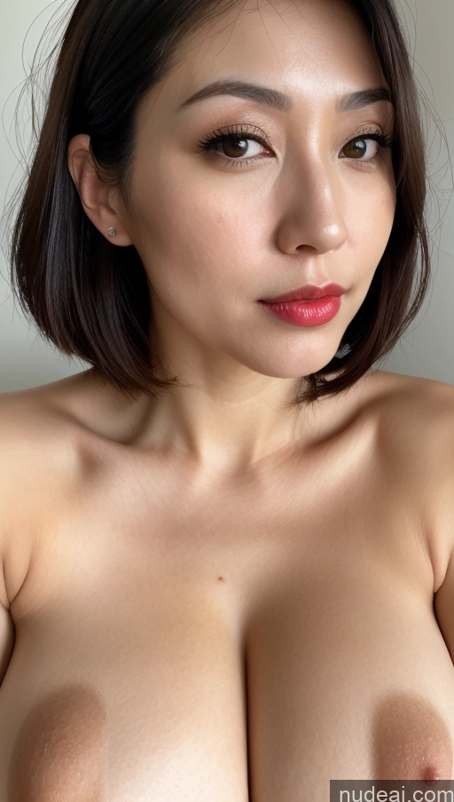 related ai porn images free for Woman One Huge Boobs Beautiful Lipstick Fairer Skin 30s Black Hair Bobcut Japanese Close-up View Detailed Simple