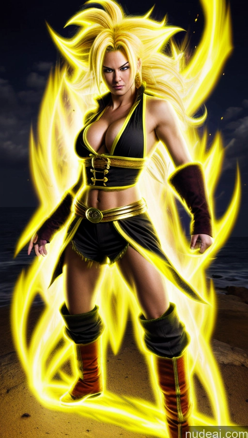 related ai porn images free for Pirate Super Saiyan 3 Neon Lights Clothes: Yellow Powering Up One