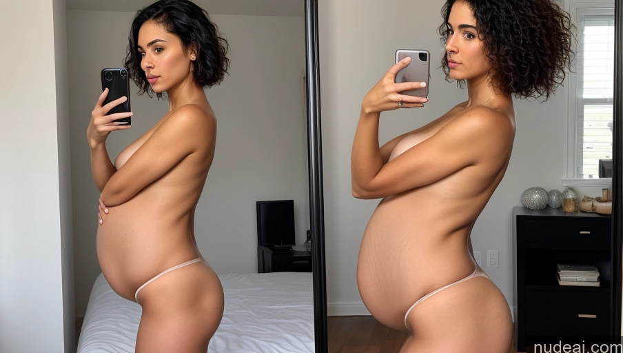 ai nude image of there is a woman taking a picture of herself in the mirror pics of Perfect Boobs Big Ass Thick Pregnant 18 Serious Black Hair Messy Latina Mirror Selfie Short Perfect Body