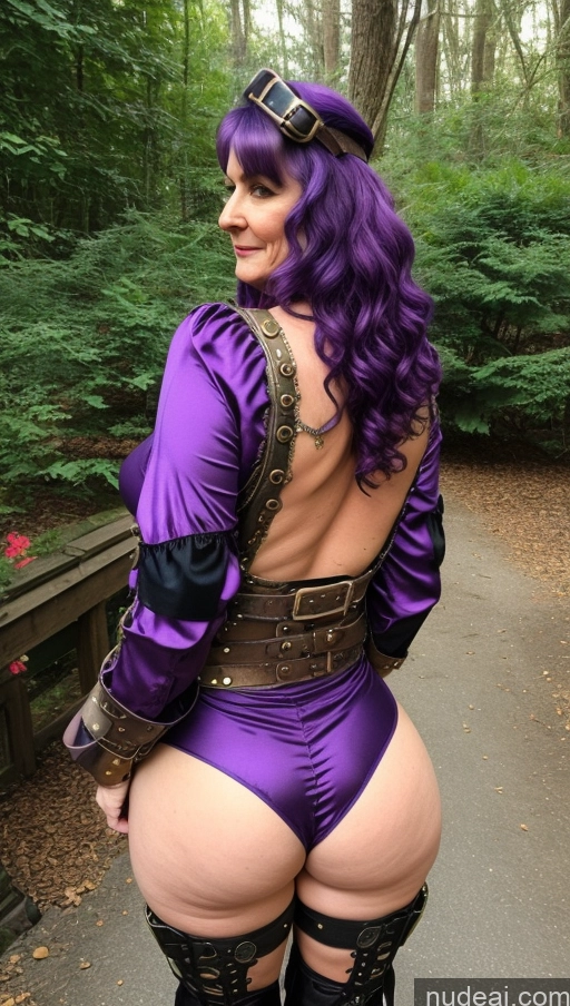 ai nude image of purple haired woman in a purple costume with a purple hat and purple hair pics of Milf Thick Big Ass 50s Purple Hair Long Hair Steampunk