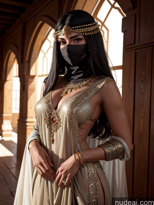 related ai porn images free for Lingerie Model Dark Skin Oiled Body Black Hair Bangs Middle Eastern Desert Niqab Steampunk Tribal Tunic Wedding Sari Salwar Dark Lighting Detailed Several