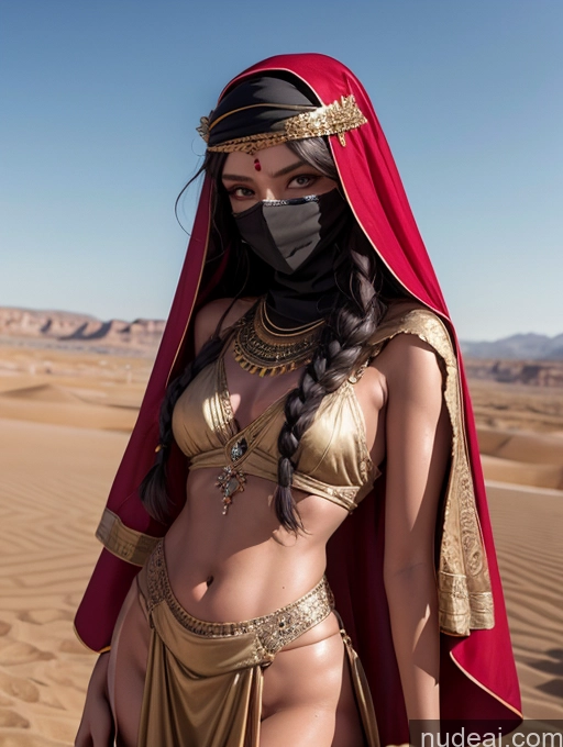 related ai porn images free for Lingerie Model Dark Skin Oiled Body Black Hair Bangs Middle Eastern Desert Niqab Steampunk Tribal Tunic Wedding Sari Salwar Dark Lighting Detailed Several