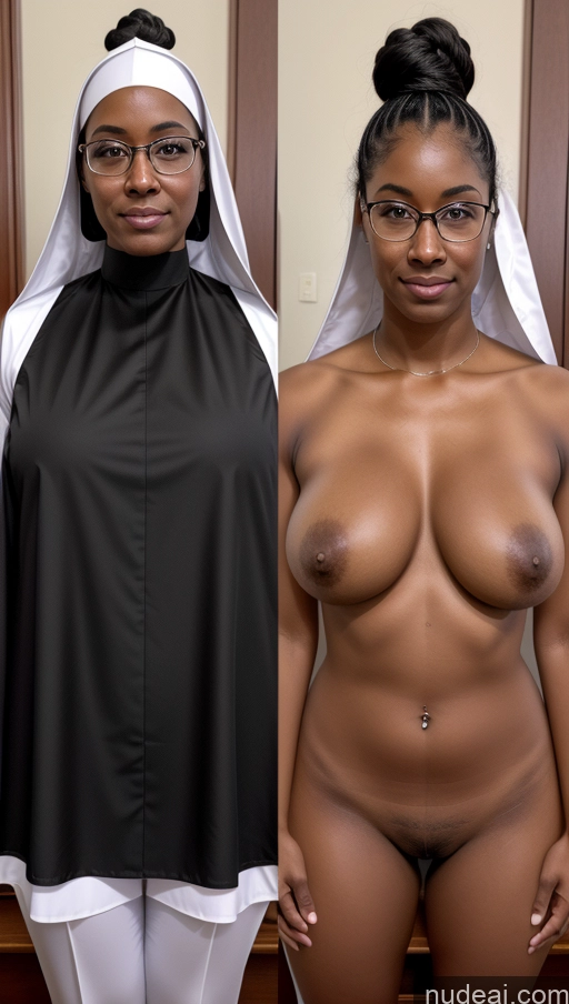 ai nude image of there are two women in nun suits posing for a picture pics of Several Glasses Big Ass Tall Pubic Hair Hairy Women 40s Happy Painting Church Nun Dark Lighting Onoff Black Hair Hair Tied Up Black Sorority Small Tits Perfect Boobs