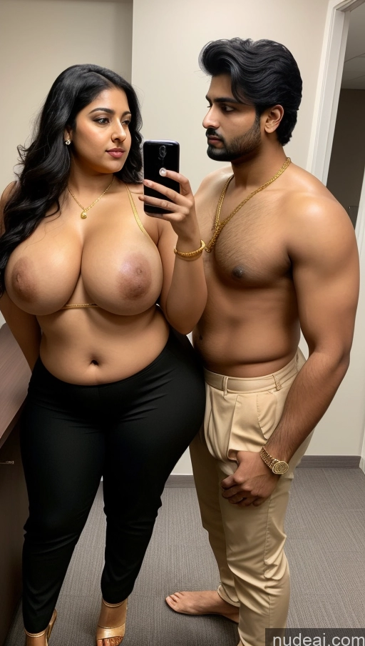 related ai porn images free for Woman + Man Big Ass Perfect Boobs Thick Big Hips Perfect Body Pubic Hair Sexy Face Seductive Detailed Black Hair Indian Beautiful Short Fat Front View Suit Salwar Mirror Selfie Gold Jewelry 20s Office