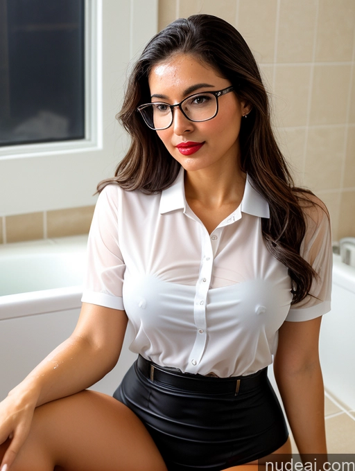 ai nude image of there is a woman sitting on a toilet in a bathroom pics of Sorority Busty Perfect Boobs Beautiful Glasses Lipstick Perfect Body Pubic Hair Oiled Body Seductive Close-up View Blouse Panties Polo Professor Secretary Teacher Stylish Suspender Belt Stockings Transparent Bathing