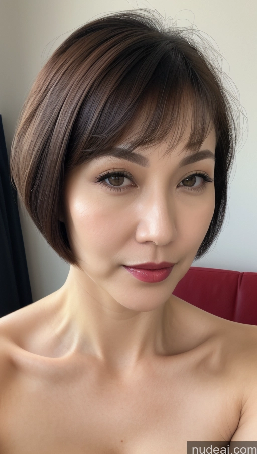 related ai porn images free for Woman One Beautiful Lipstick Fairer Skin Short Hair Close-up View Detailed Simple Huge Boobs Brunette 40s Korean