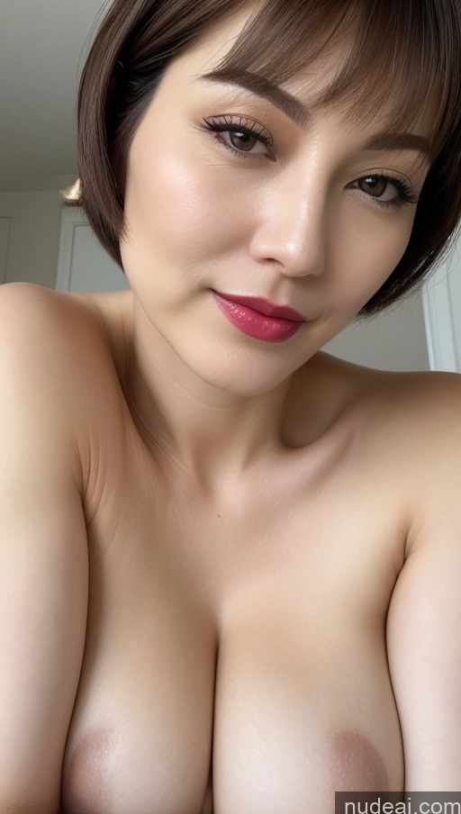 related ai porn images free for Woman One Beautiful Lipstick Fairer Skin Short Hair Close-up View Detailed Simple Huge Boobs Brunette 40s Korean