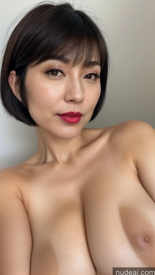 related ai porn images free for Woman One Huge Boobs Beautiful Lipstick Fairer Skin 40s Black Hair Short Hair Close-up View Detailed Simple Japanese