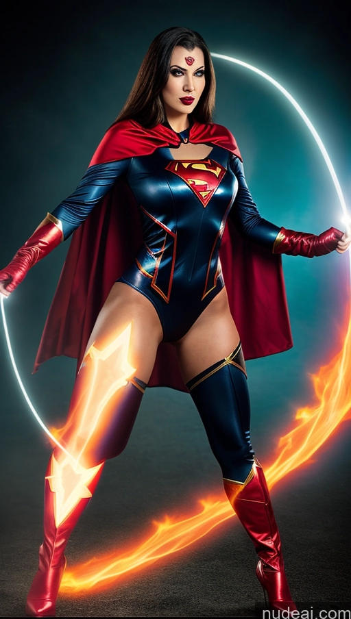 ai nude image of arafed woman in a superhero costume posing with a glowing ring pics of Vampire Superhero Superheroine Powering Up Dynamic View Heat Vision