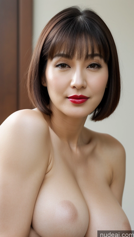 related ai porn images free for Woman One Huge Boobs Beautiful Lipstick Fairer Skin 40s Black Hair Short Hair Close-up View Detailed Korean Western