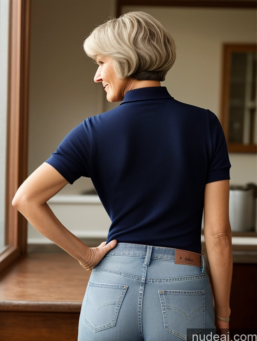 related ai porn images free for 80s Jeans Polo Short Hair Back View Bending Over