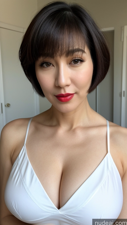 related ai porn images free for Woman One Huge Boobs Beautiful Lipstick Fairer Skin Black Hair Short Hair Close-up View Detailed Korean Western Dress 50s