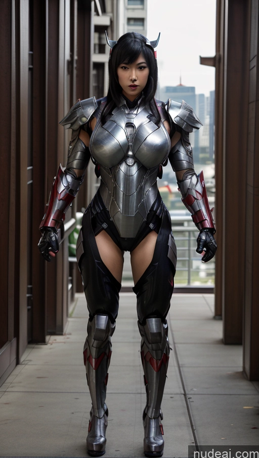 ai nude image of araffe woman in armor standing in a hallway with a sword pics of Vampire Has Wings Mech Suit Superhero Abs Sci-fi Armor Bodybuilder Muscular Busty Japanese