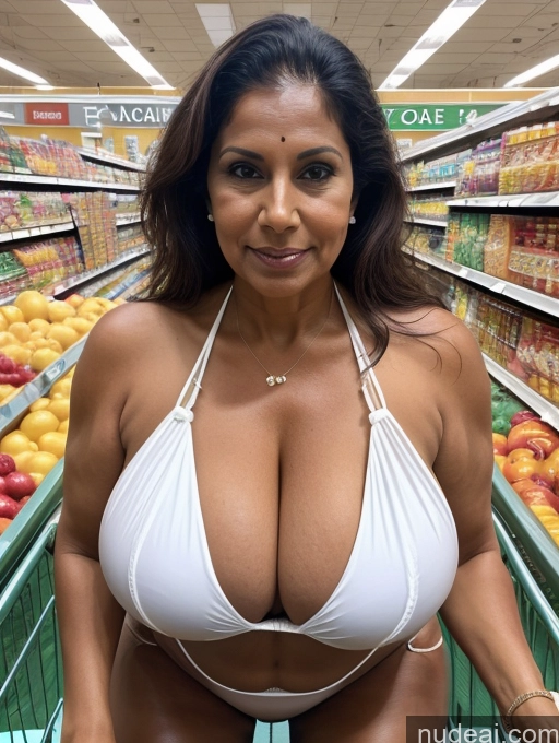 related ai porn images free for Milf One Busty Huge Boobs Tanned Skin 50s Grocery Front View Microkini Thong Indian