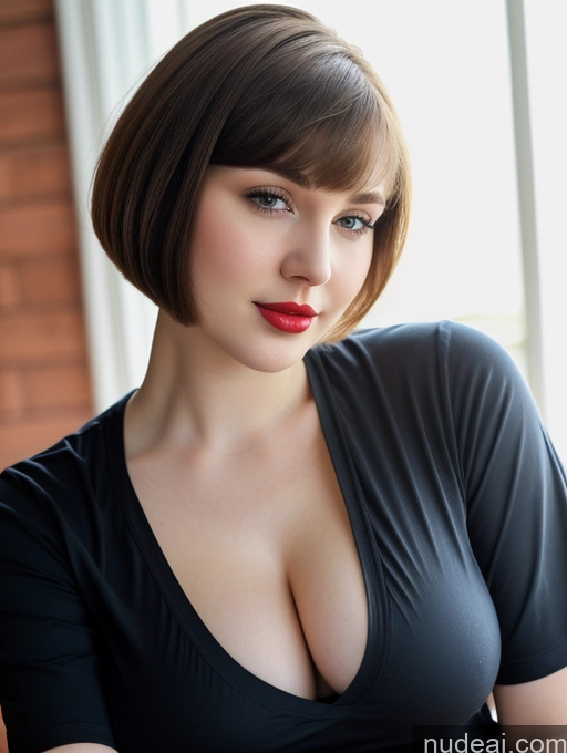 related ai porn images free for Beautiful Fairer Skin Thick 18 Brunette Russian Close-up View Lipstick Shirt Perfect Boobs Busty Short Hair