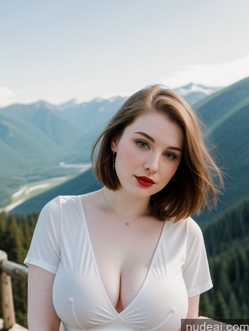 related ai porn images free for Beautiful Fairer Skin Thick 18 Brunette Russian Close-up View Lipstick Shirt Perfect Boobs Busty Bobcut Mountains