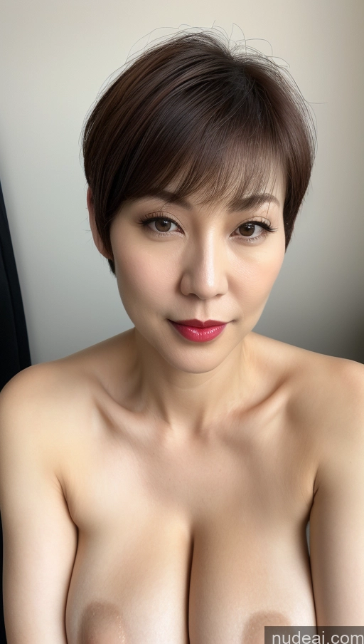 related ai porn images free for Woman One Huge Boobs Beautiful Fairer Skin 40s Short Hair Korean Close-up View Detailed Simple Lipstick