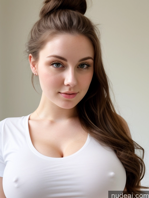 related ai porn images free for Busty Perfect Boobs Beautiful Thick Fairer Skin 18 Russian Close-up View Shirt Brunette Hair Bun