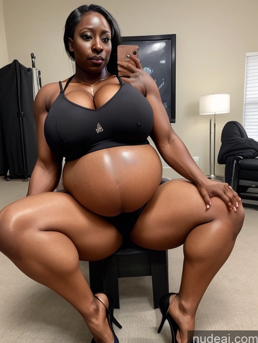 related ai porn images free for Bodybuilder Huge Boobs Big Ass Pregnant Dark Skin Black Belly Inflation, Cuminflation, Overeating Bra Thong