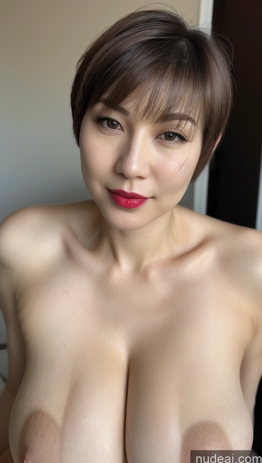 related ai porn images free for One Huge Boobs Lipstick Beautiful Fairer Skin 40s Short Hair Korean Detailed Simple Woman Close-up View