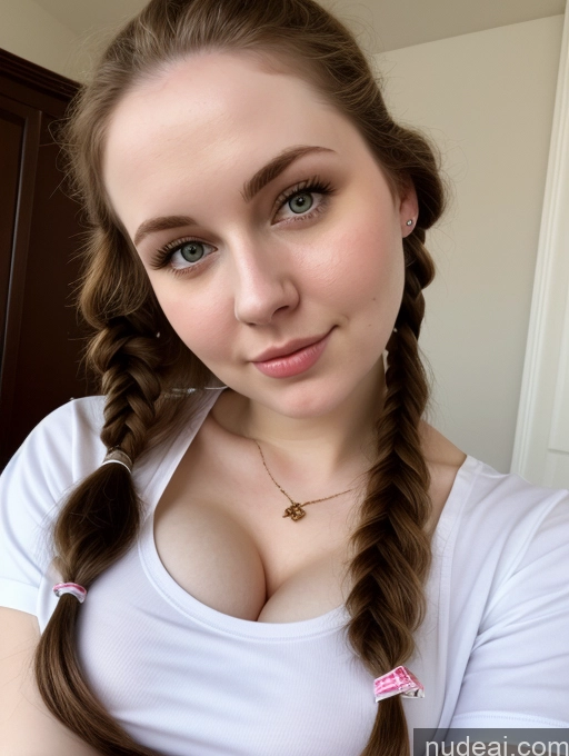 related ai porn images free for Busty Perfect Boobs Beautiful Fairer Skin Thick 18 Brunette Pigtails Russian Close-up View Shirt