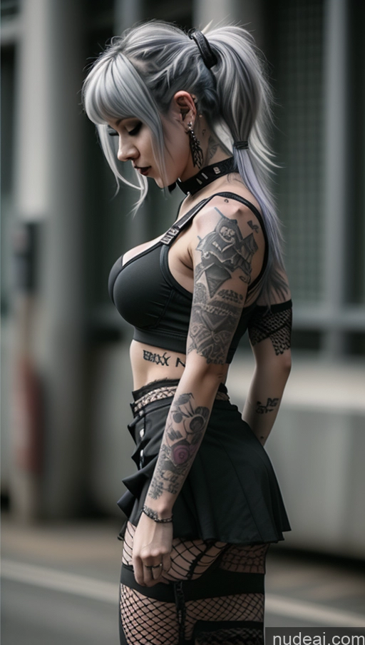 related ai porn images free for Busty Perfect Boobs Beautiful Tattoos Muscular Perfect Body Fairer Skin 20s Purple Hair Ponytail Choker Crop Top Fishnet Micro Skirt Gothic Punk Girl