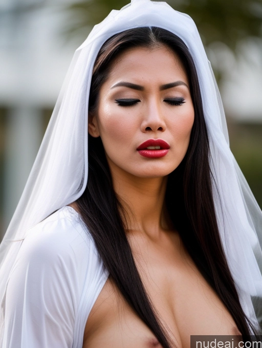 ai nude image of arafed woman in a white veil and red lipstick posing for a picture pics of Beautiful Lipstick Long Hair Vietnamese Athlete Angel Cumshot 70s Angry Orgasm Seductive