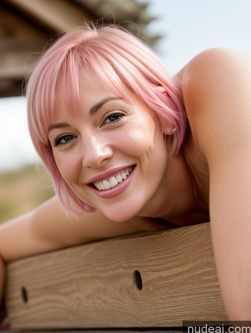 related ai porn images free for Woman Perfect Boobs 30s Happy Pink Hair Bobcut German Nude Pubic Hair Plank Close-up View