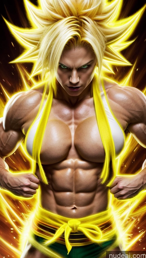 related ai porn images free for Tie Abs Muscular Busty Super Saiyan 3 Neon Lights Clothes: Yellow Super Saiyan