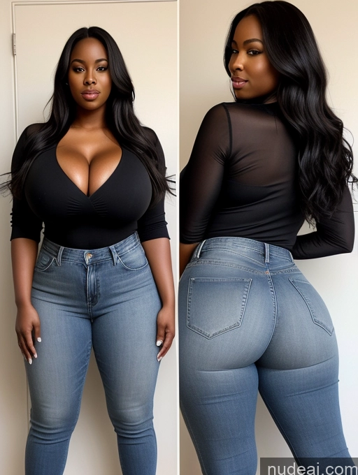 related ai porn images free for Woman One Huge Boobs Perfect Boobs Big Ass Big Hips Thick Perfect Body 30s Black Hair Long Hair African High Heels Jeans Shirt Cleavage Detailed Front View Simple