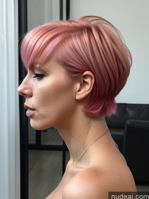 related ai porn images free for Perfect Boobs 30s Sexy Face Pink Hair Bobcut German Fellatio (Side View)