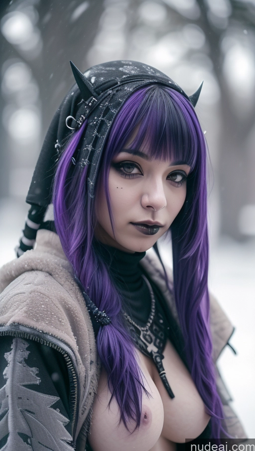 related ai porn images free for Athlete Busty Perfect Boobs Purple Hair Egyptian Close-up View Gothic Punk Girl Snow