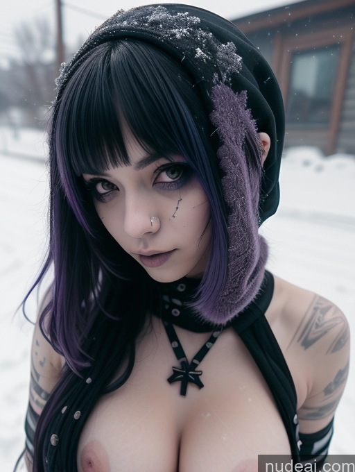 related ai porn images free for Athlete Busty Perfect Boobs Purple Hair Egyptian Close-up View Gothic Punk Girl Snow