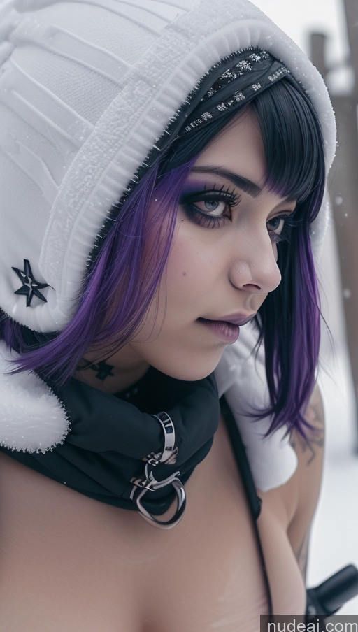 related ai porn images free for Athlete Busty Perfect Boobs Purple Hair Egyptian Close-up View Gothic Punk Girl Snow