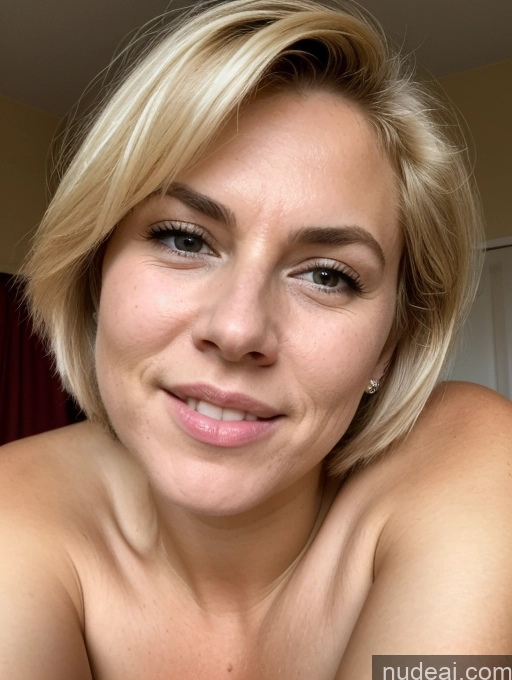 ai nude image of blond woman with a big breast posing for a picture pics of Close-up View Busty Pubic Hair Seductive Serious Sad Sexy Face Shocked Blonde Bobcut Bedroom Laughing Milf 18