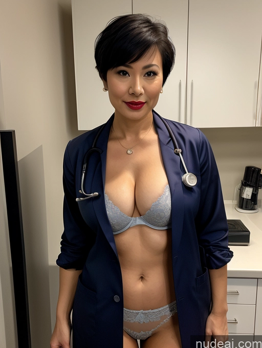 related ai porn images free for Milf Perfect Boobs Lipstick Pixie Asian Bra Doctor Lab Coat Cleavage Partially Nude Dark Lighting